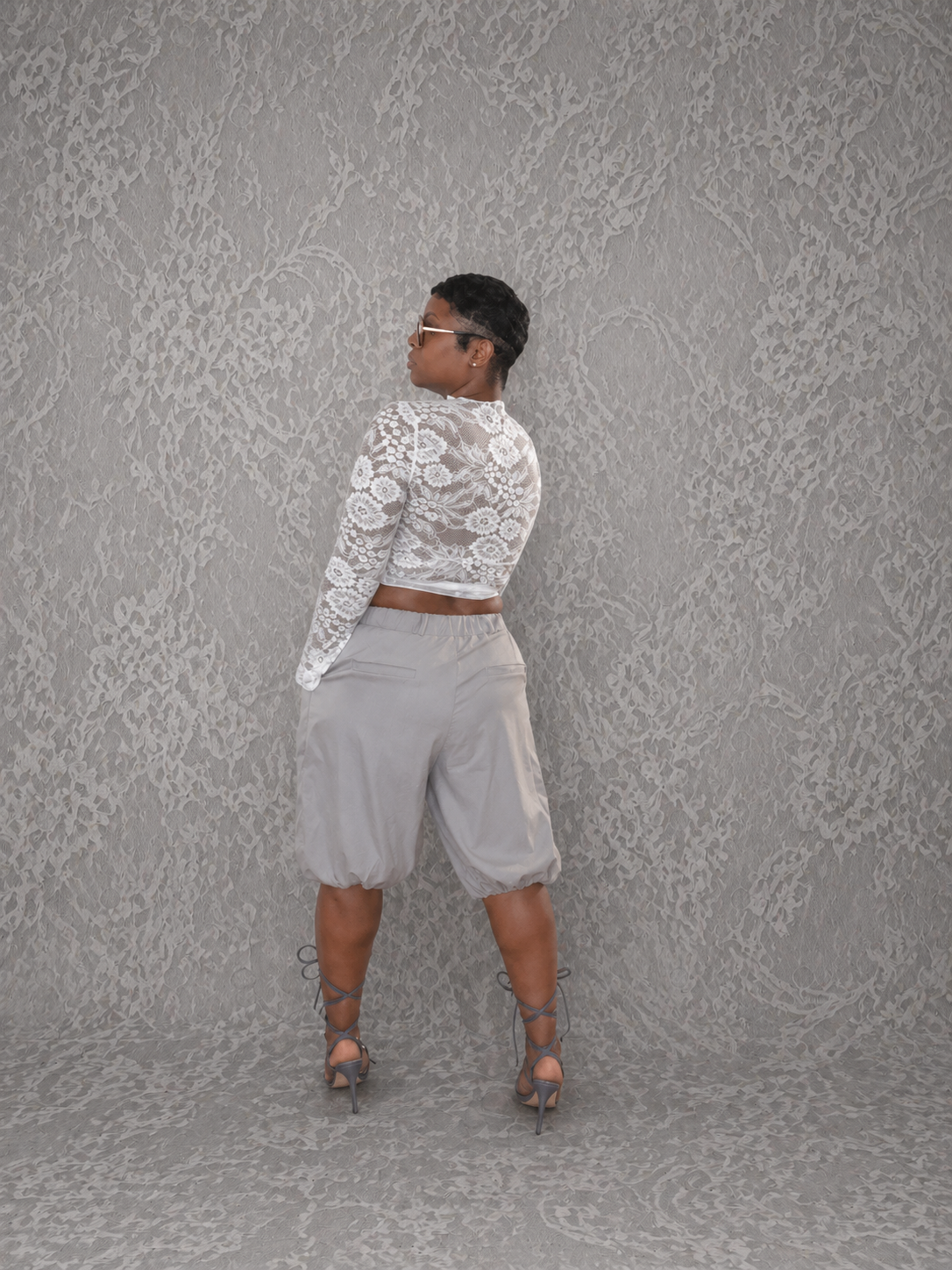 Oversized Gray Bubble Shorts